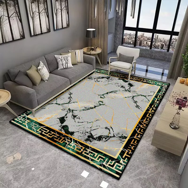 

Black Gold Marble Carpet for Living Room Decorations Sofa Table Large Area Rugs Hallway Balcony Long Floor Mat Anti-slip Doormat
