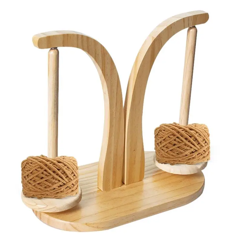 

Double Yarn Spindle Rotating Wooden Sewing Yarn Holder Spinner Magnetic Thread Spool Wool Ball Winder Knitting Tools