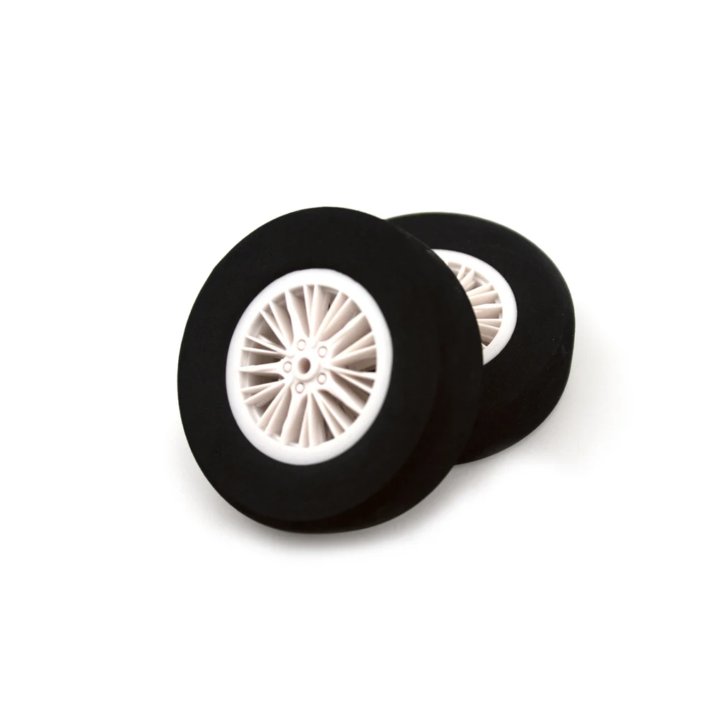 1 Pair Sponge Wheel Plastic Tires Hub 55mm 65mm 80mm 100mm 115mm 130mm with Axle Shaft for RC Airplane Model