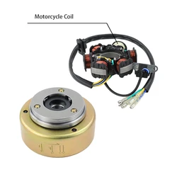 Complete Magneto Stator Coil With Flywheel Rotor For Motorcycle Scooter GY6 125cc 150cc Dirt Pit Bike Replacement Accessories
