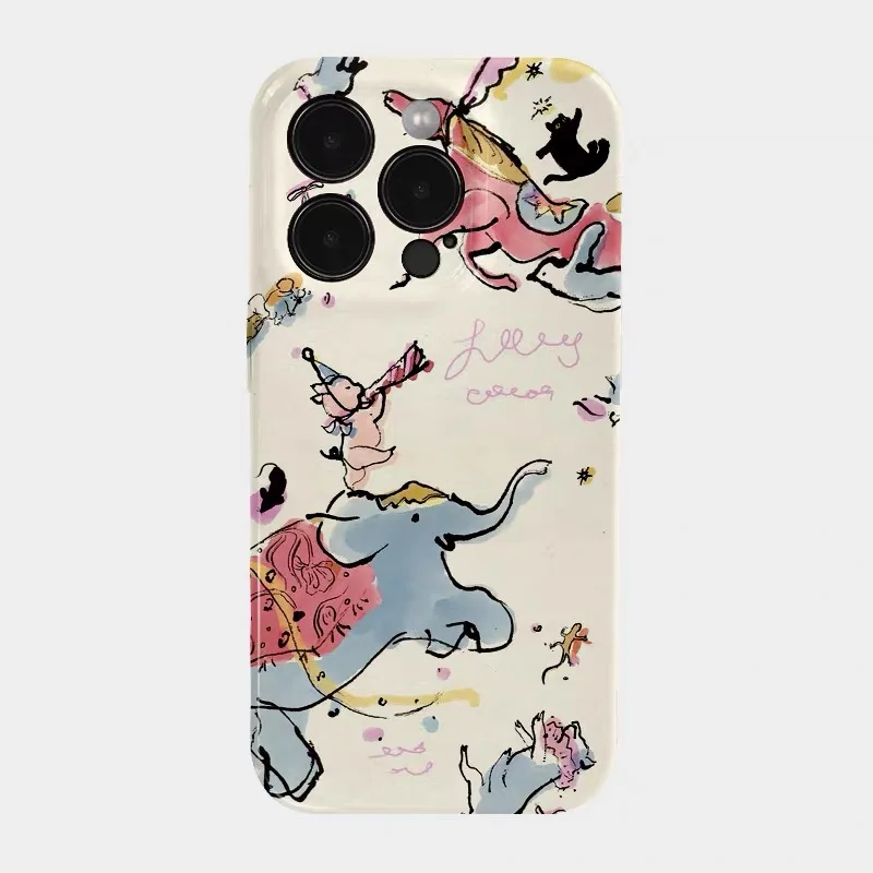 

Yellow Fun Cartoon Elephant Phone Case for IPHONE 17 Air 16E 15 PROMAX 14 Plus 13 12 MINI 11 PRO 16Plus XR Acrylic Phone Cover