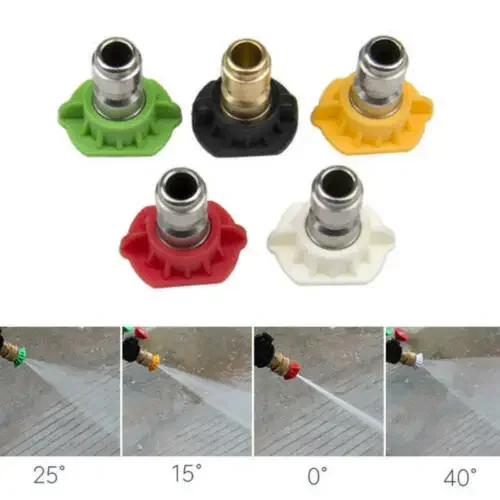 Tpaitlss 5 Pcs 1/4" Pressure Washer Spray Tips Nozzle Quick Connect 4.0 GPM Car Wash New