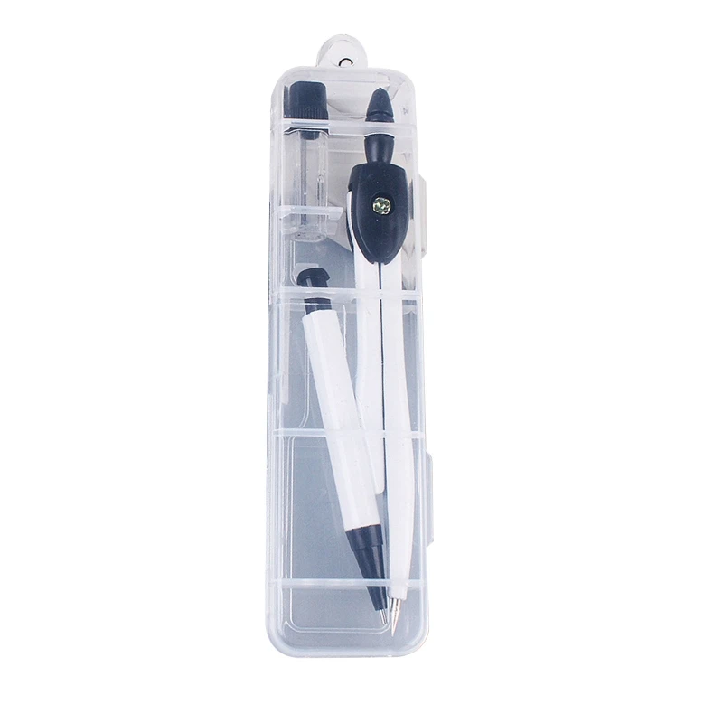 Professional Math Geometry Metal Compasses with Pencil Clear Box for Child