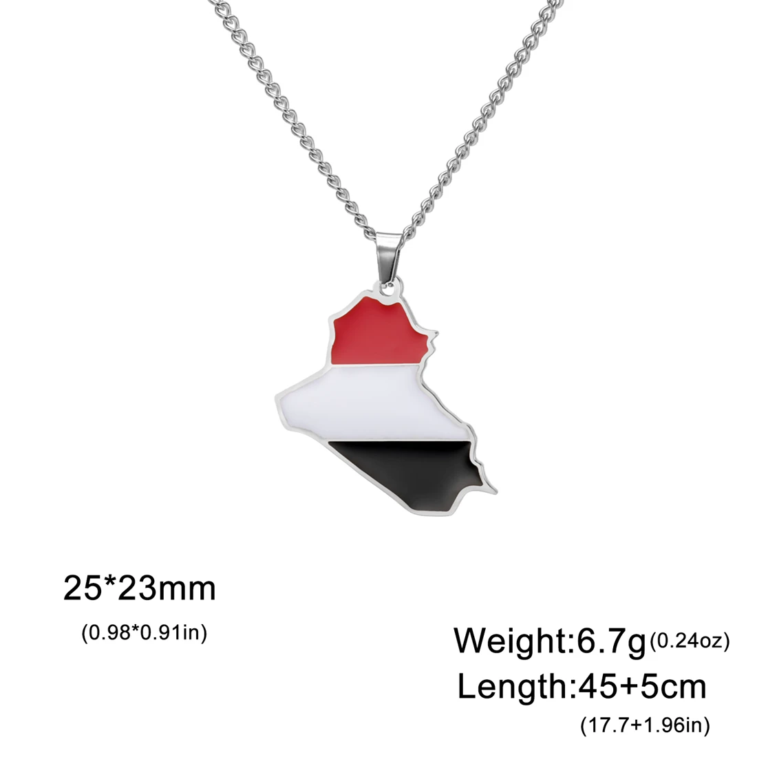 قلادة سلسلة EUEAVAN للنساء والرجال ، زيت بالتنقيط ، خريطة عربية ، فولاذ مقاوم للصدأ ، علم ، سحر ، هدايا مجوهرات ، موضة