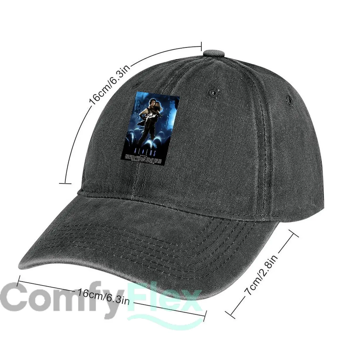 Aliens Movie Poster Fashion Washed Baseball Cap Hat Outdoor Activities