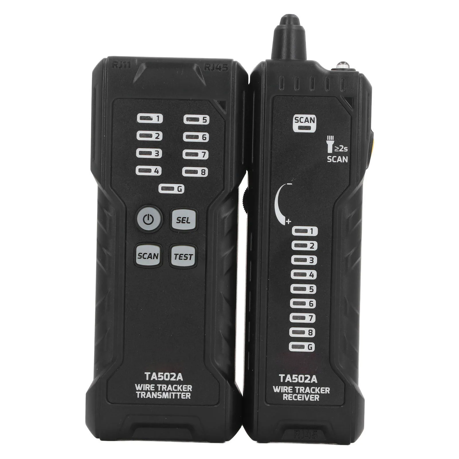 TA502A Split-Design Cable Locator for RJ45 Network Cables and RJ11 Telephone Wires with Beeper and Illuminated Receiver