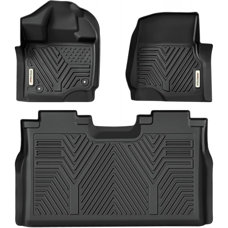 

Floor Mats Fit for Ford F-150/F150 SuperCrew Cab 2024-2015(Rear w/o U-Seat Flat Storage),TPE All Weather F150 Truck m