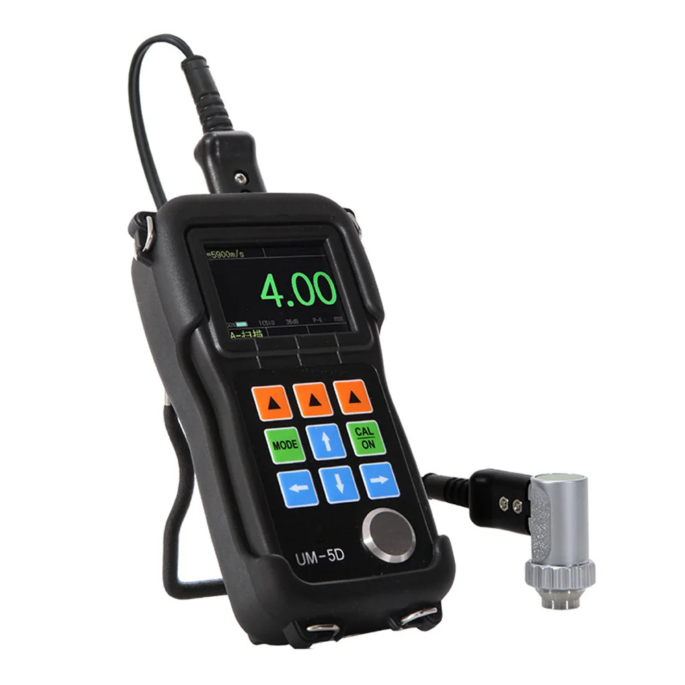 Digital UM-5D Ultrasonic Thickness Gauge Through Coating Precision Thickness Measuring Instrument Range 0.5-508mm Color Screen