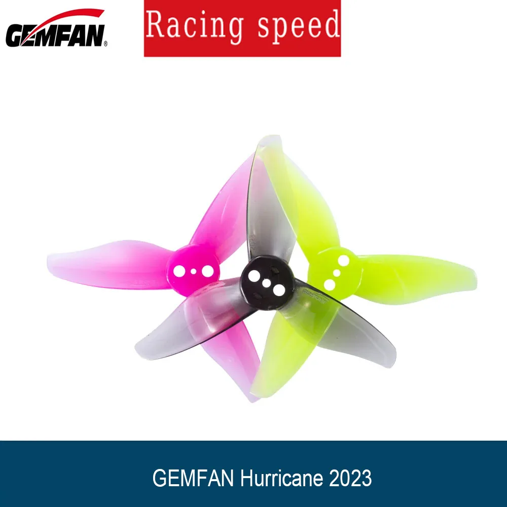 

4pairs GEMFAN Hurricane 2023 2x2.3 2 Inch 3-Paddle PC Propeller with 1mm/1.5mm Holes for 1105-1108 Motor for FPV Racing Drone