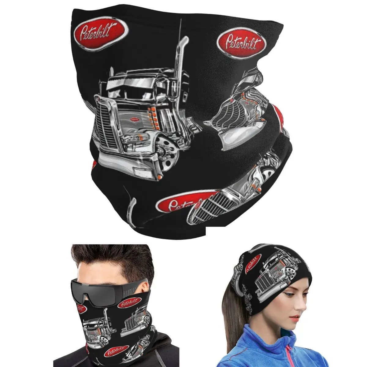 Peterbilt Truck Bandana Neck Gaiter Printed Mask Scarf Multifunction Cycling Scarf For Men Women Adult Breathable
