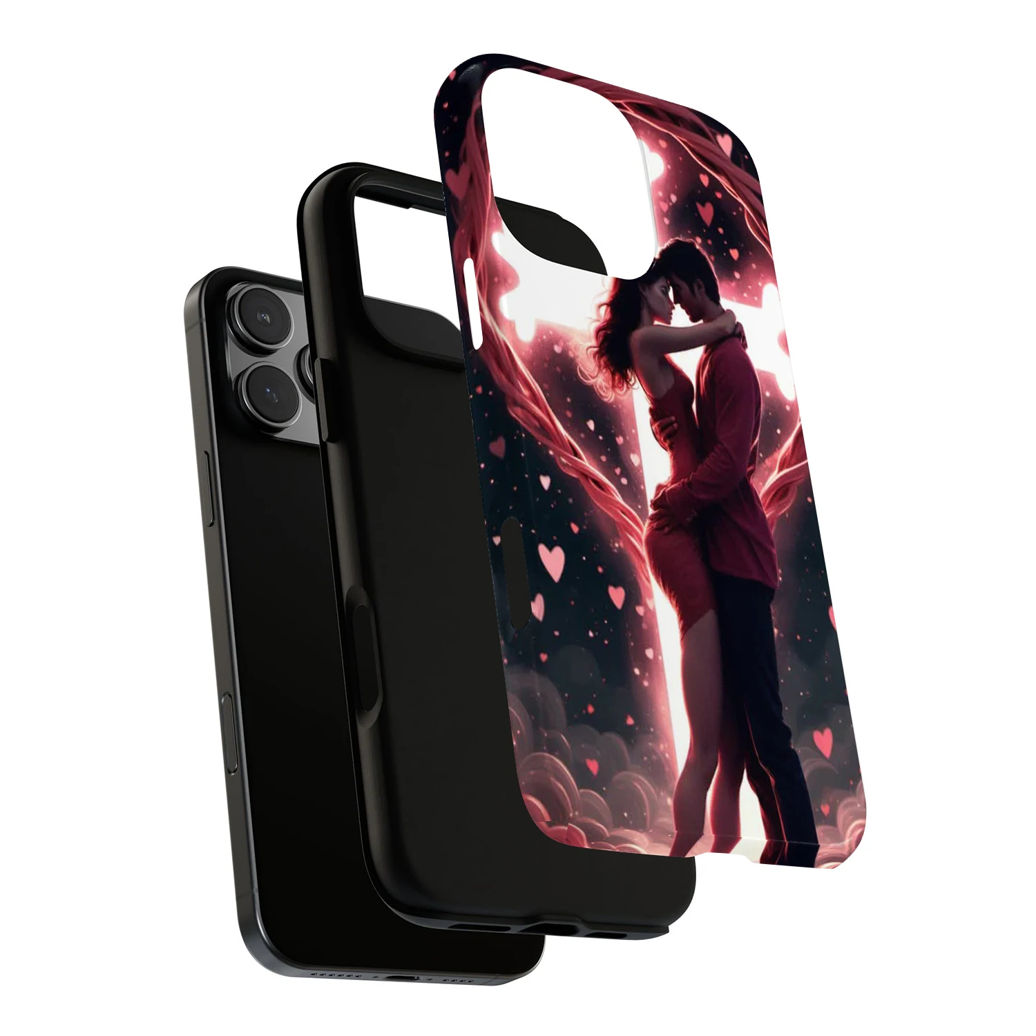 Casing Ponsel Keras Pecinta Romantis untuk Iphone 16E 11 12 13 14 15 16 Pro Max 15Plus 16Plus 14Plus 13Mini 12Mini XSMAX XR X 7 8 Plus