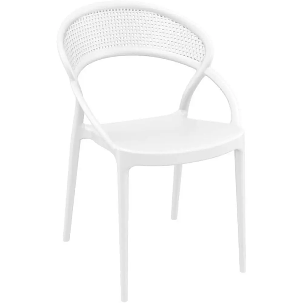 White Two-Piece Outdoor Patio Dining Chairs Set