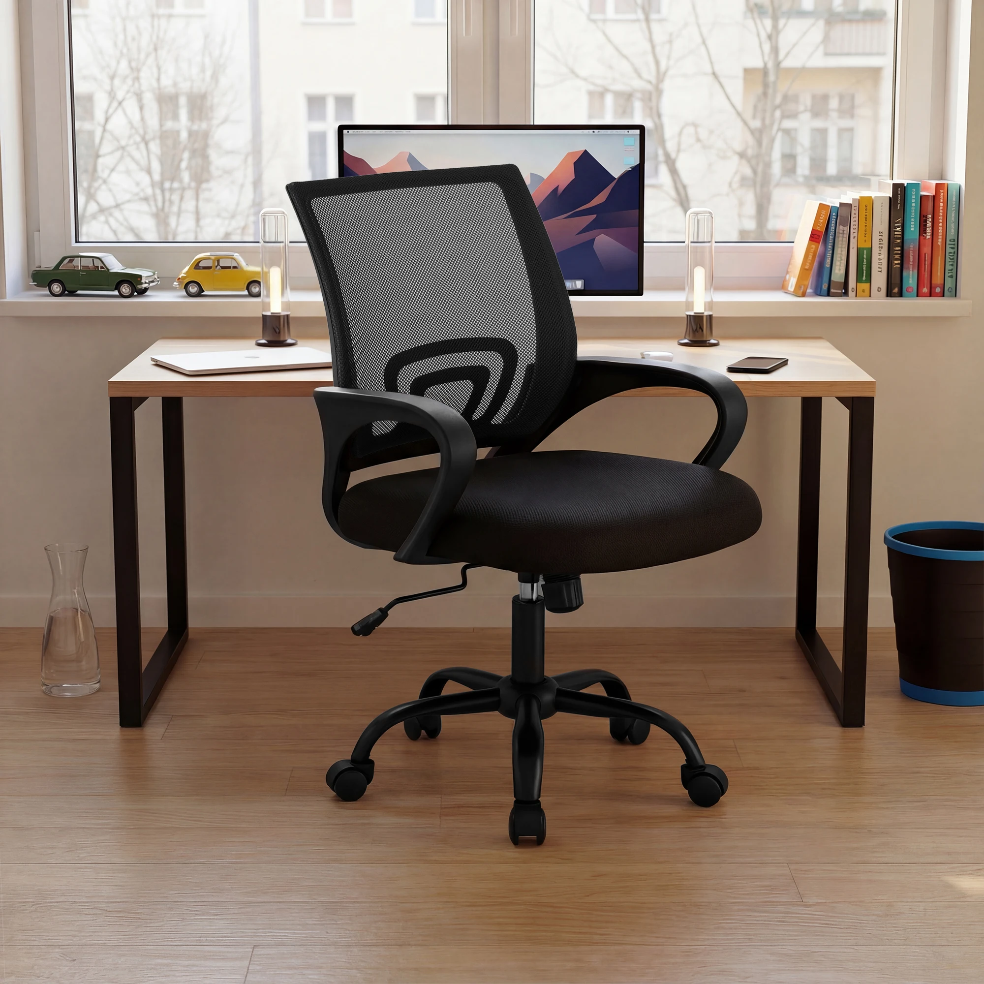 #￥JHK Ergonomic Office Desk Gaming Chair Mid Backwith Lumbar Support Rocking ModeHeight Adjustable