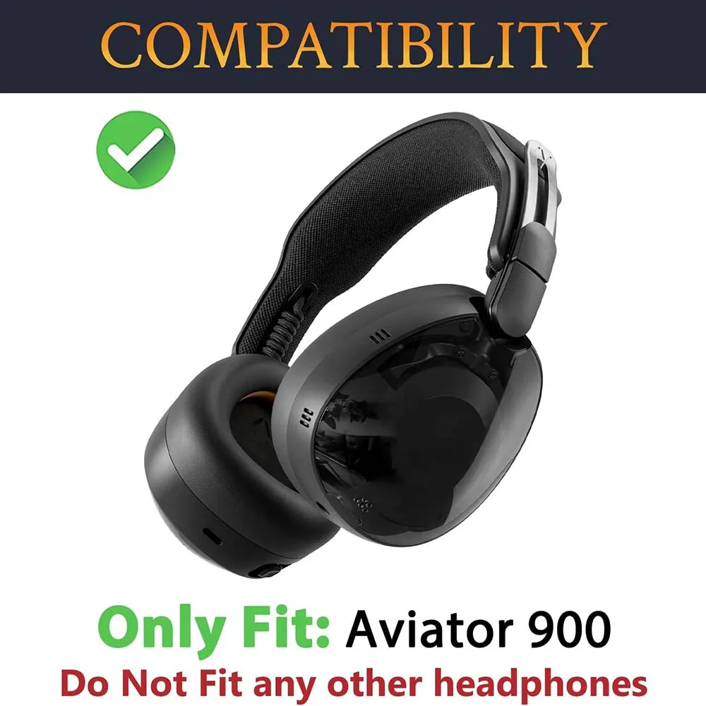 Earphone Pads for Skullcandy Aviator 900 ANC Replacement Earpads Mesh Cloth Memory Covers Sponge