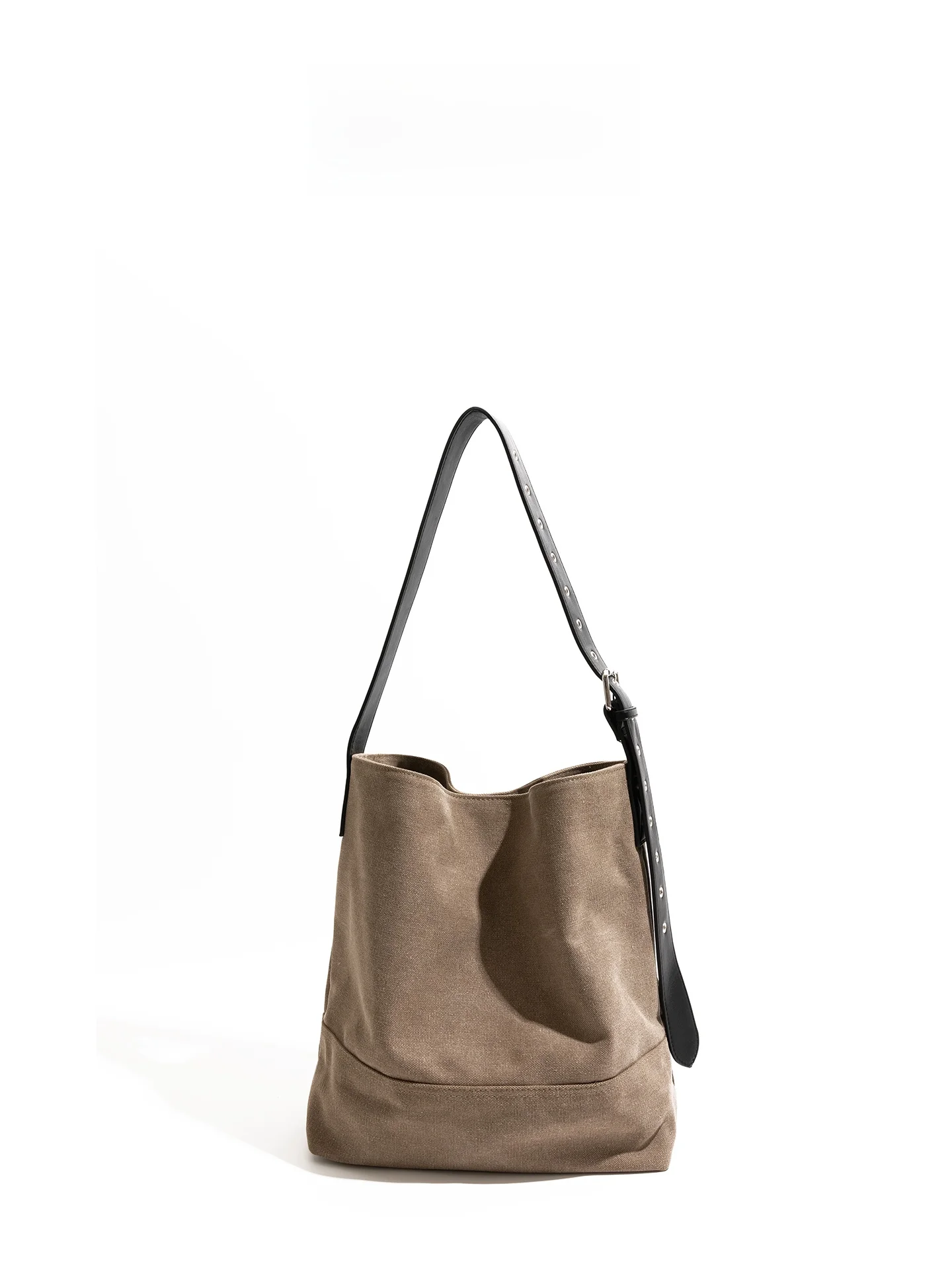 

Холщовая большая сумка с ремешком из искусственной кожи в стиле ретро, простая дорожная сумка-тоут, молодежная мягкая ручка, складная магнитная синяя застежка