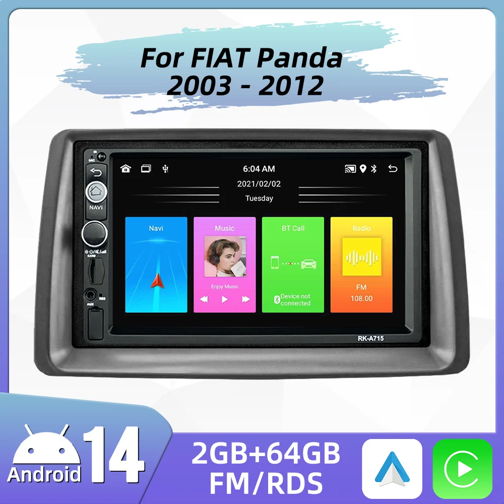 2 Din Android for FIAT Panda 2003 -2012 7\