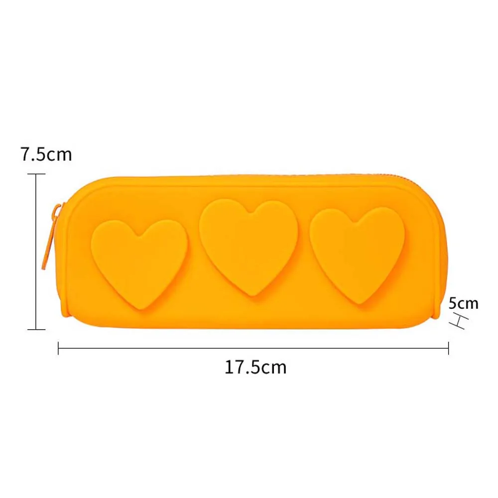 Waterproof Silicone Pencil Case Makeup Brush Holder Large Capacity Soft Pencil Pouch Macaroon Color Silicone Makeup Storage Bag