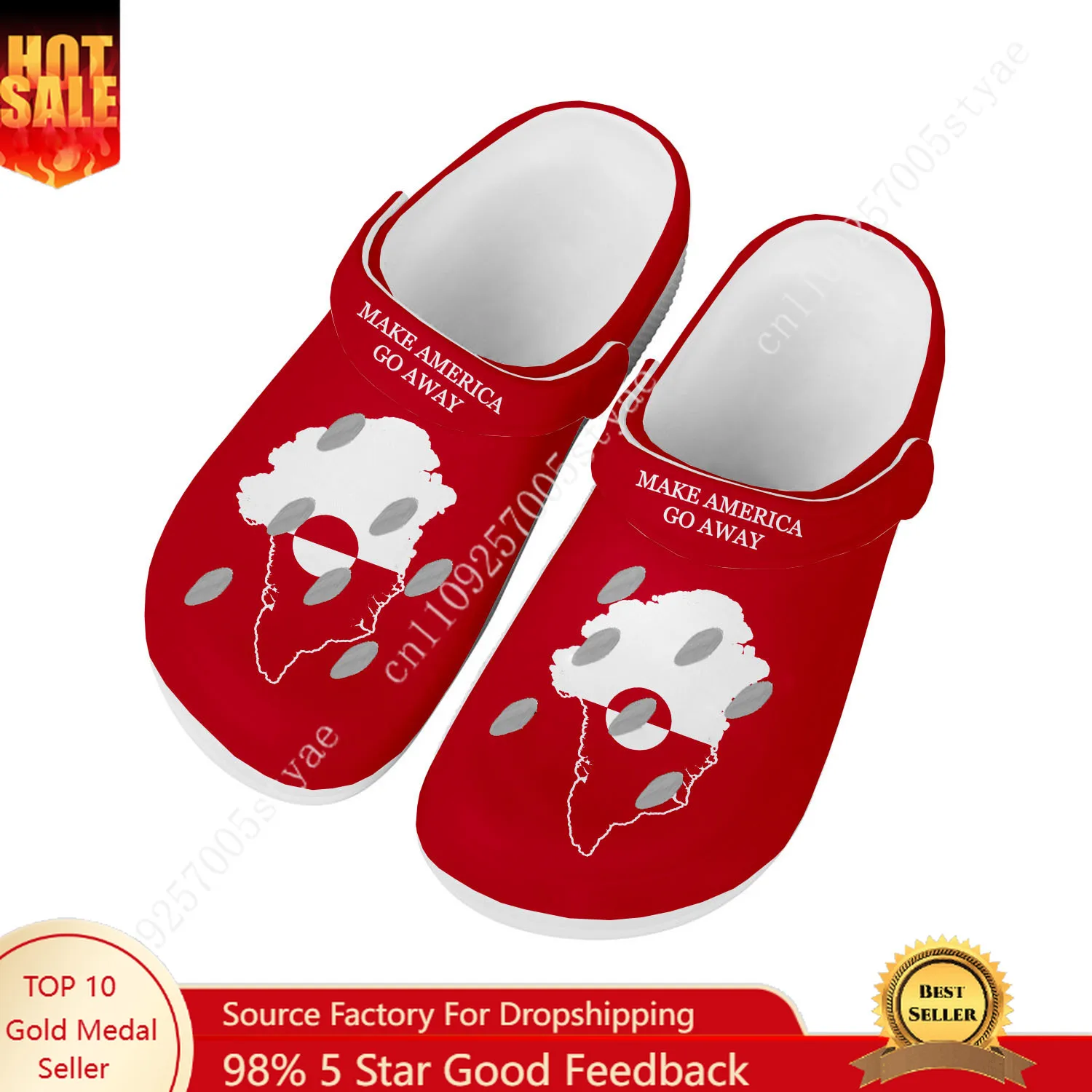 

MAKE AMERICA GO AWAY Sandals Mens Women Water Shoes Home Garden Clogs Custom Made Beach Bath Breathable Hole Slippers