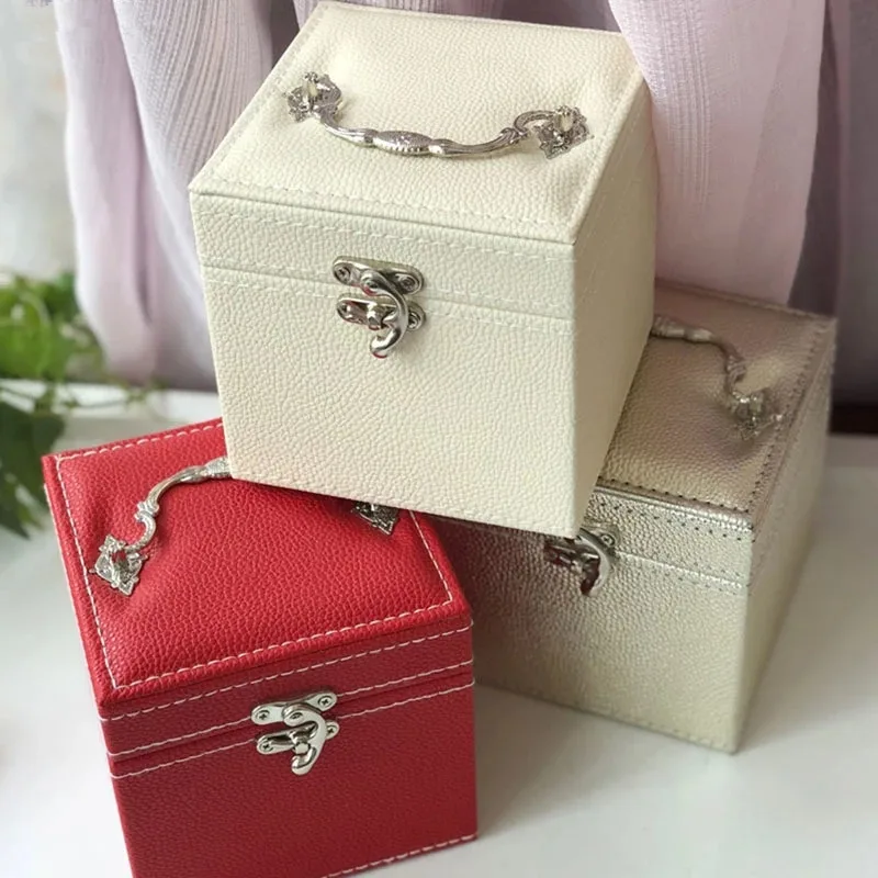 

Imitation Snake Skin Makeup Box with Vanity Mirror Dressing Table Bracelet Jewelry Organizer Earrings Necklace Storage