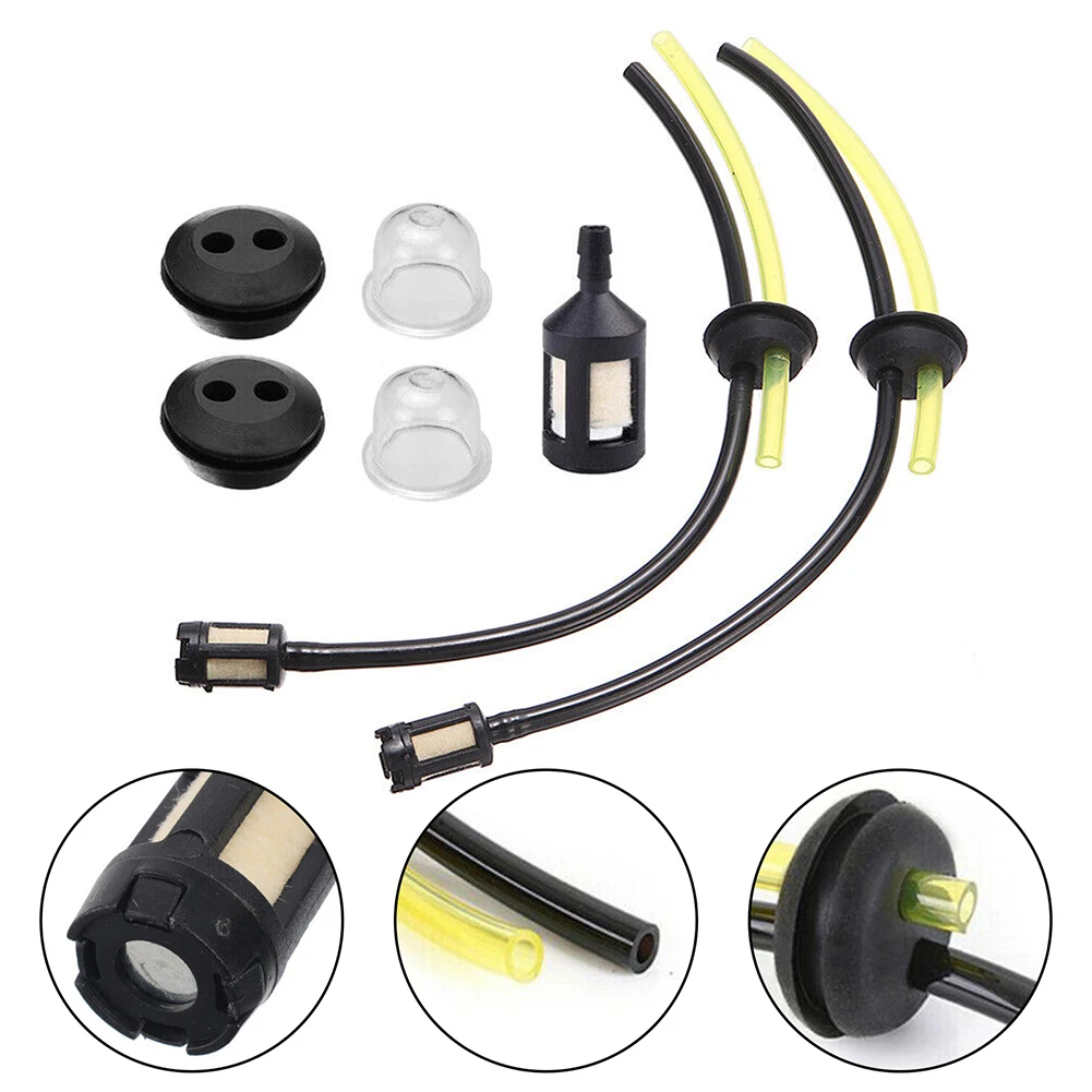2 Set Fuel Line Hose Tubes Trimmer Cutter Fuel Line Filter Hose Pipe Tank Kit String Trimmer Accessories New