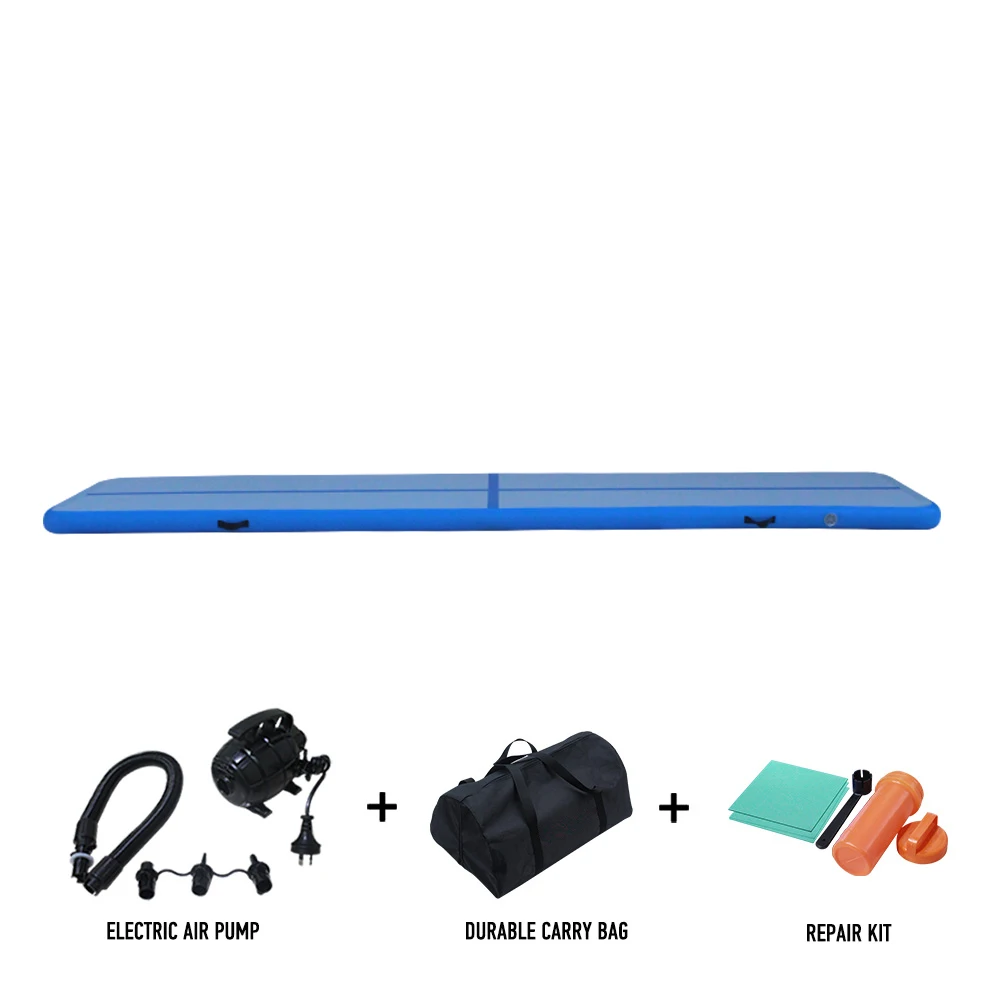 Customized 4x1x0.1m PVC Inflatable Air Track Gymnastics Tumbling Mat-Waterproof & Non-Slip CE Certified
