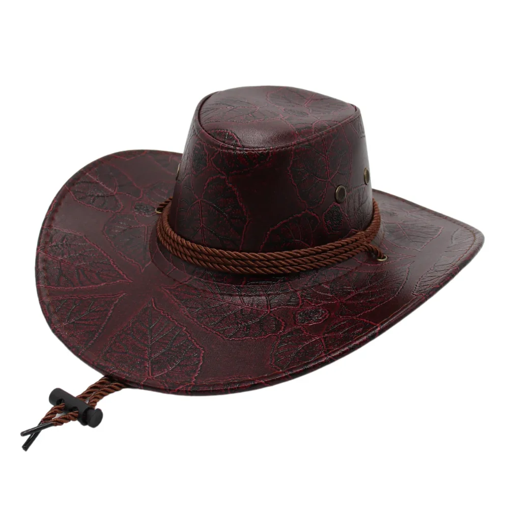 Men Western Black Cowboy Hat Gentleman Game Red Dead Redemption 2 Cowgirl Country Hat Classic Faux Leather Jazz Women Knight Hat