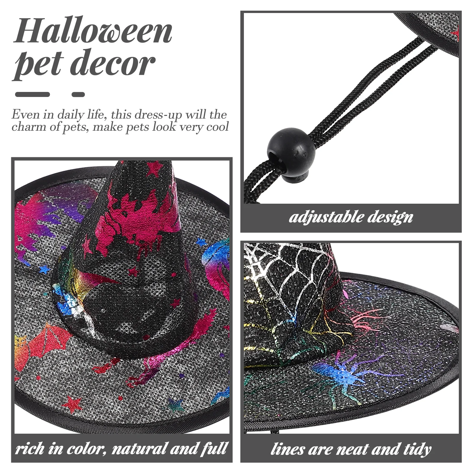 

2 Pcs Witch Decor Pet Party Hat Halloween Headgear Headdress Hats Haloween for Dog
