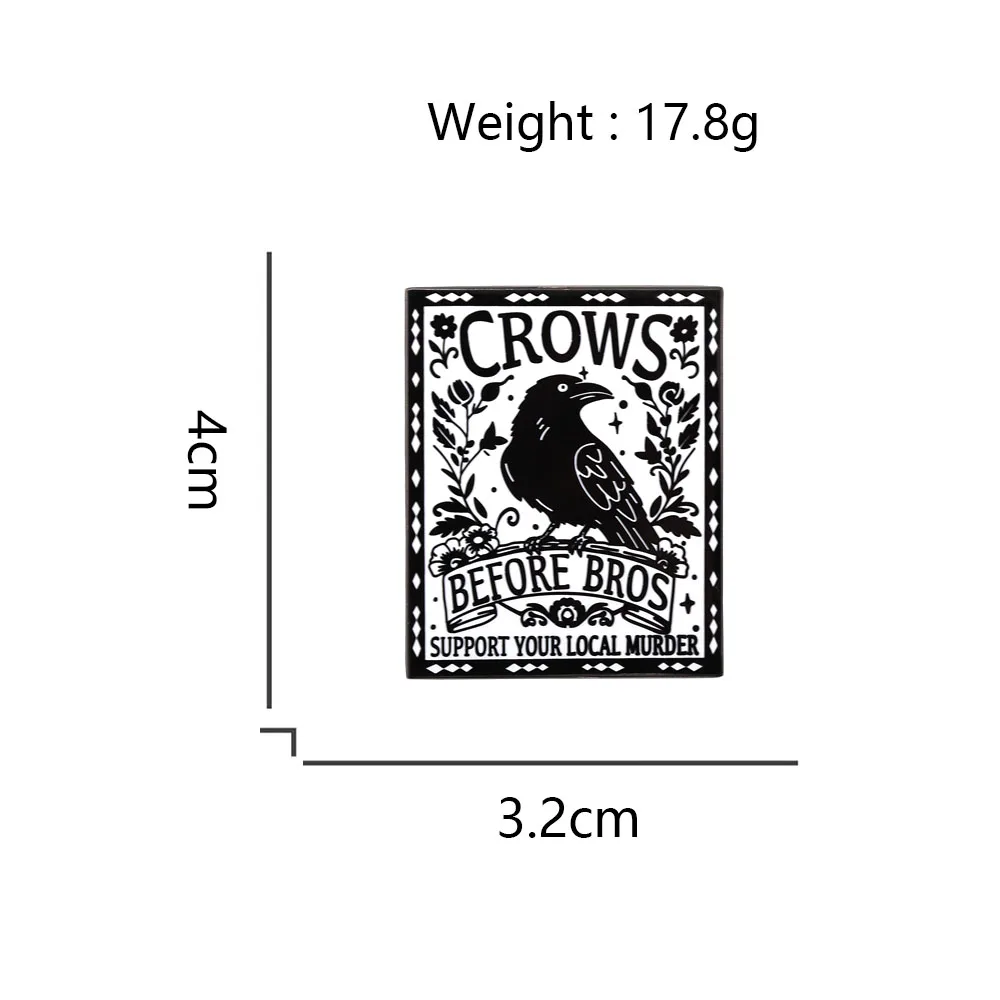 Vintage Crows Before Bros Brosche Unterstütze Deine Lokalen Mörder Gothic Emaille Anstecknadel Bevorzugt von Freundinnen Punk Gothic Fans Geschenk – Detail 2