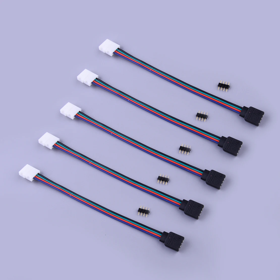 

5 Sets Male Female Connector Wire Cable Fit for 3528 5050 RGB LED Strip Light