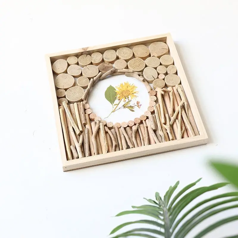 Afbeelding 4: 52x52cm 3D Bloem & Tarweveld Bouwstenen Muurkunst - Eenvoudig Creatief Kamerdecor Esthetisch voor Eetkamer & Woonkamer