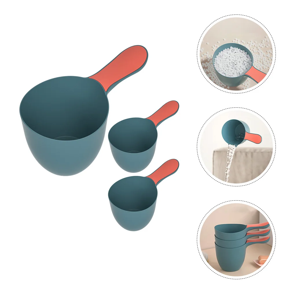 3 قطعة مغرفة مياه الحمام البلاستيك دش مغرفة للحمام غسل الشعر قابلة لإعادة الاستخدام قحافة مقبض مريح عدم الانزلاق حمام أداة