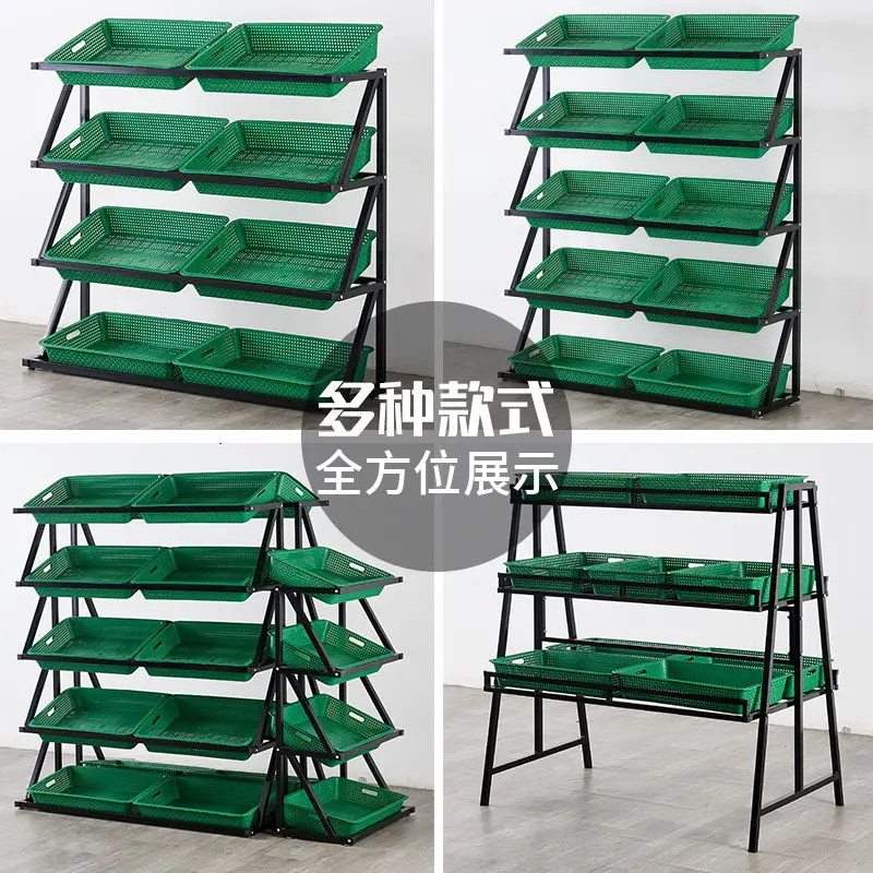 Vegetable Shelf Display Rack Supermarket Fruit Shelf Creative Multi-storey Fruit Store