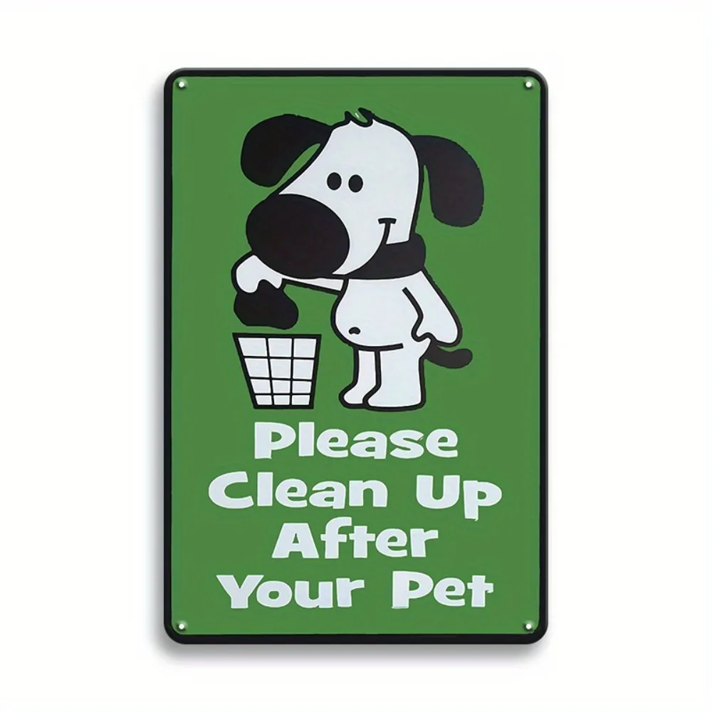 CIFBUY Funny Dog Poop Bag Sign Aluminum Wall Art Waterproof Durable Rustproof Metal Decor for Yard Garden Outdoor Indoor Pet