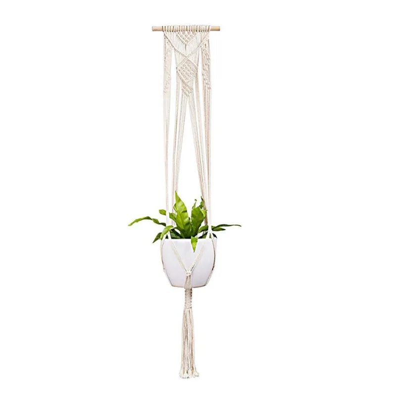 1/4/5 Piece Set Macrame Plant Hanger Flowerpot Hanger for Wall Decoration Countryard Garden Hanging Planter Macrame Wall Hanging