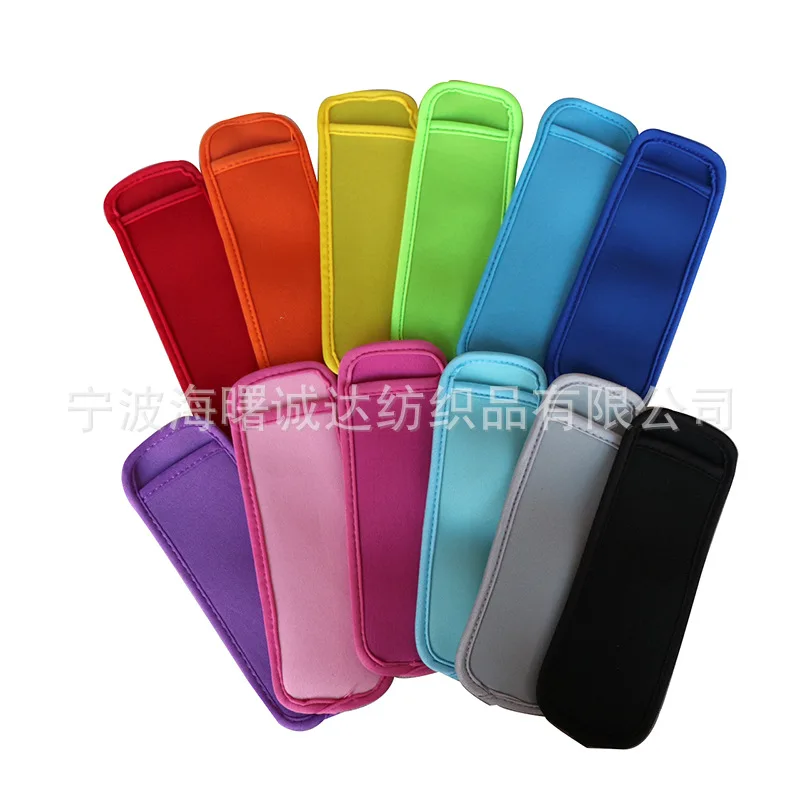 Behogar 7pcs Reusable Popsicle Bag Holder Ice Lolly Freezer Antifreezing Protector Sleeve Ice Cream Pop Tool Random Color