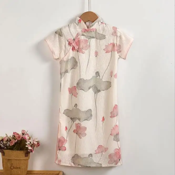 

Chinese Traditional Cheongsam Dress Lovely Princess Party Dresses Qipao Girls Costumes New Year Clothes Kids Birthday Gift