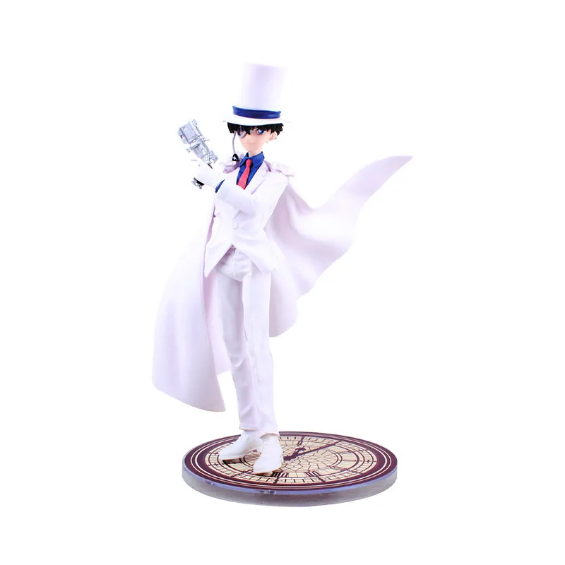 25cm Detective Conan Kaitou Kidd Kuroba Kaito White Dress Standing Posture Anime Figures Collect PVC Ornaments Model Toys Gift