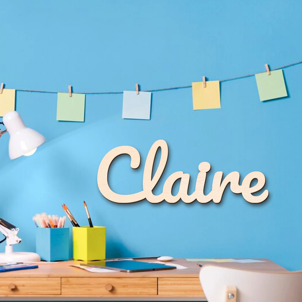 1pc Personalized Wooden Name Sign - Customizable Last Name Room Home Decor Unique Custom Gift image 2