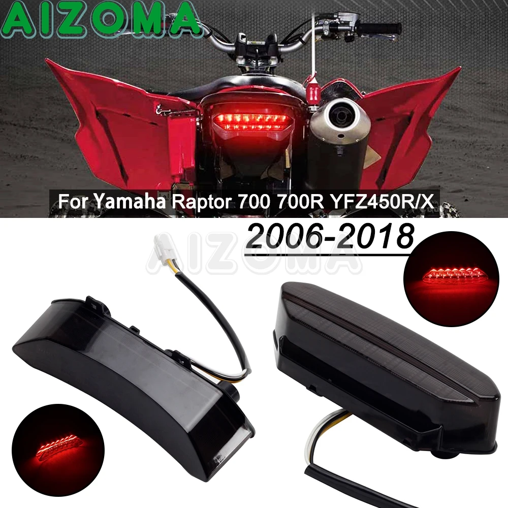 ATV LED الضوء الخلفي الجمعية الفرامل وقف تشغيل مصباح لياماها YZF 450 YFZ450R YFZ450X رابتور 700 700R 2006-2018 دخان الذيل ضوء #1
