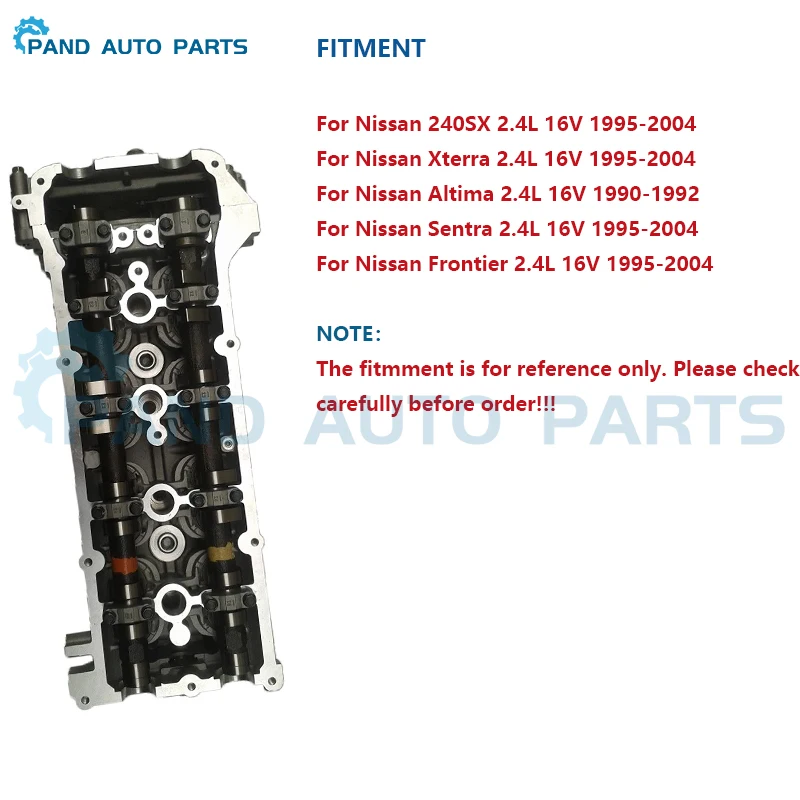 KA24DE Full Engine Cylinder Head Assy Fit Nissan 240SX Altima Navara Pick up D22 Bluebird Frontier Xterra 2.4L DOHC 16V 95-04