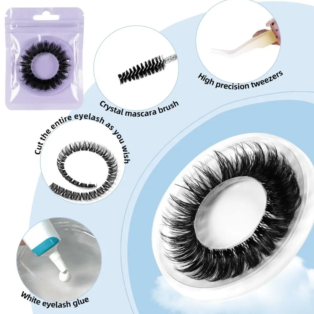 แบบพกพา Mink-เช่นผม Segmented Eye ขนตา Curling Eye ยาวปุยขนตาปลอมหนาแต่งหน้า 3D Eye Lashes Party