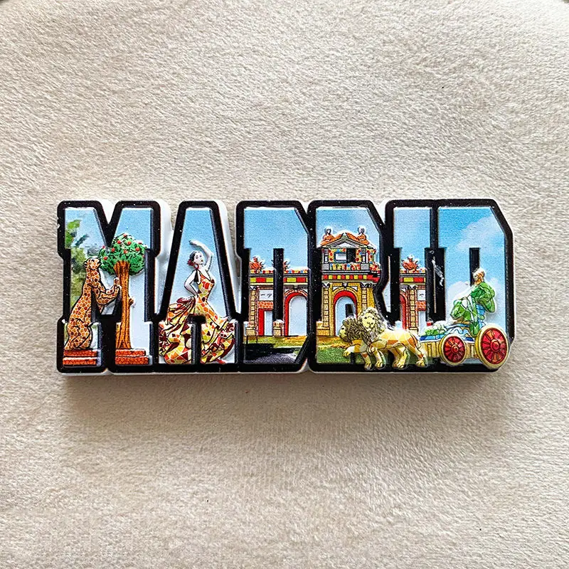 

Madrid Refrigerator Magnet Travel Souvenir Letter Architecture3dThree-dimensional Home Exquisite Decorations Gift