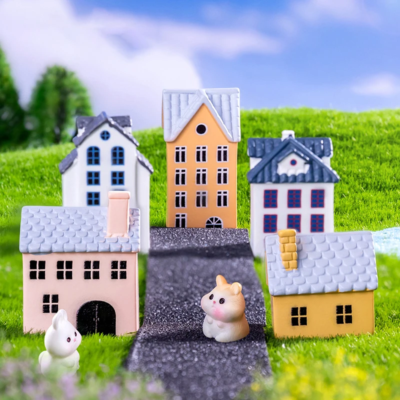 Criativo Moderno Pequena Casa Paisagem Estatueta, Estátua em Miniatura, DIY Decoração Home, Pequenos Ornamentos, Artesanato Bonito, Presentes de Moda