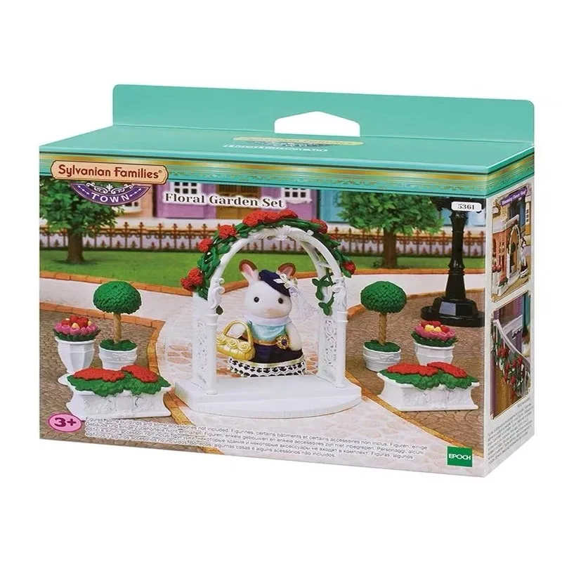 Maison de course des familles Sylvanian, ensemble de jardin floral, accessoires de meubles, cadeau pour fille, jouet sans figurine, neuf dans la boîte, 5361