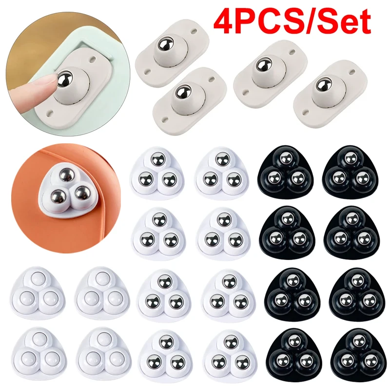 4pcs/Set Self-Adhesive Rollers For Furniture Universal Pulley Rotating Wheels Swivel Caster Wheel Roller for Box Skate Cabinet