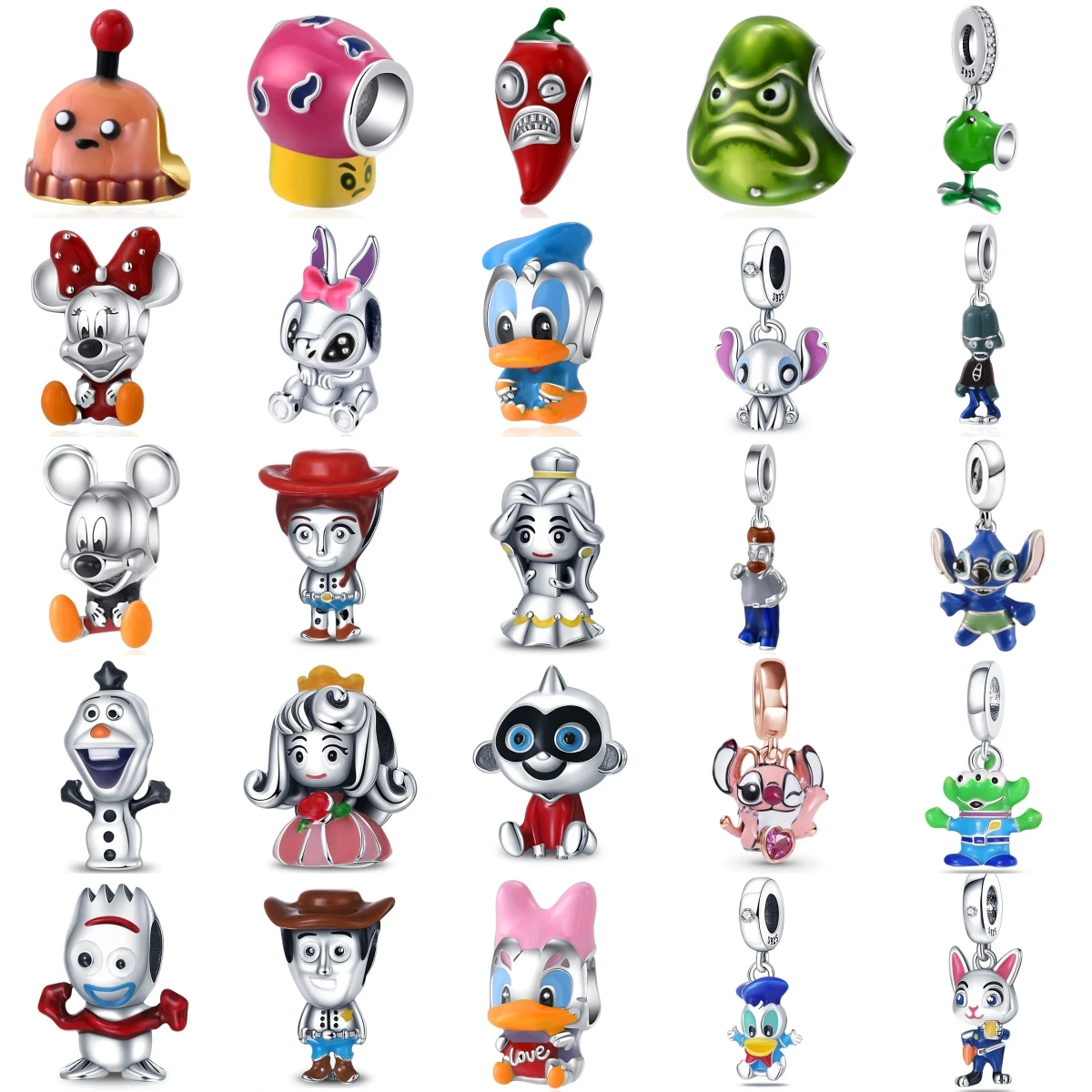 

S925 Silver 2026 Rabbit Policeman Duck Zombie Charms Beads Fit Original Bracelet DIY Jewelry Accessories Women Gift
