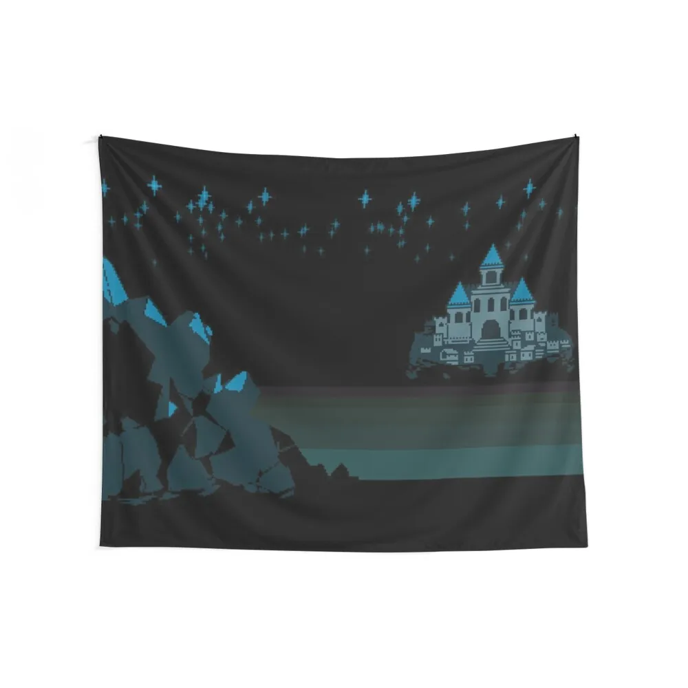 View of the Castle from Undertale Tapestry For Bedroom Wall Carpet Home Decor Aesthetic Room Decorating Aesthetic Tapestry