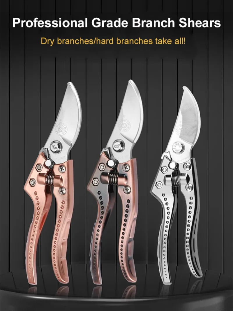 مقص فرع الفاكهة الموفر للعمالة في الحديقة - مقصات التقليم متعددة الوظائف، حادة لأشجار الفاكهة والزهور، مضادة للانزلاق