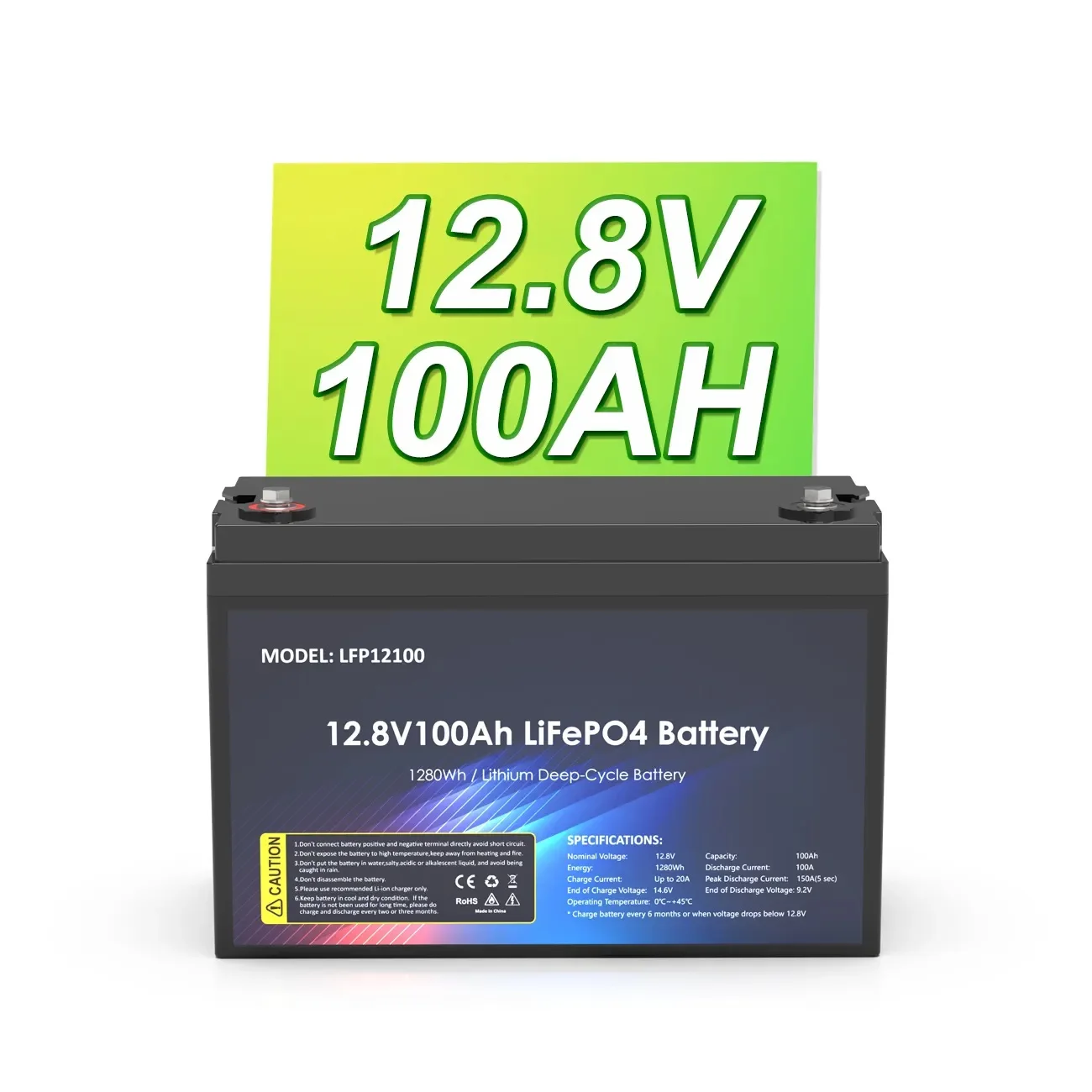 

Poland Warehouse EU Stock Deep Cycle 12.8V 100Ah LiFePO4 Lithium Battery For RV