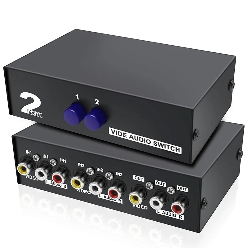 2/4 Port AV RCA Switch 2 in 1 out /4 in 1 out  AV Signal Video L/R Audio Switcher Selector Box for DVD Player Game Consoles TV